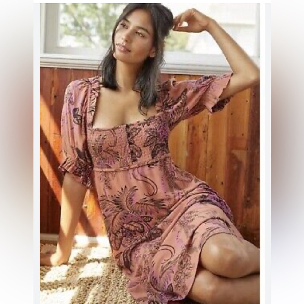 Anthropologie Dress Size Small Open Back Feminine Coquette Romantic Summer